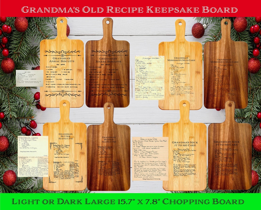Recipe Cutting Board Keepsake Memento Chopping Board Handwritten