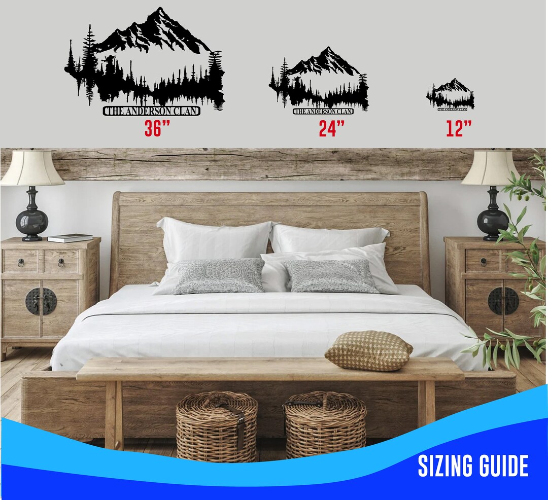 Mountain and Forest Metal Wall Art Personalized , Hill and Trees Metal ...
