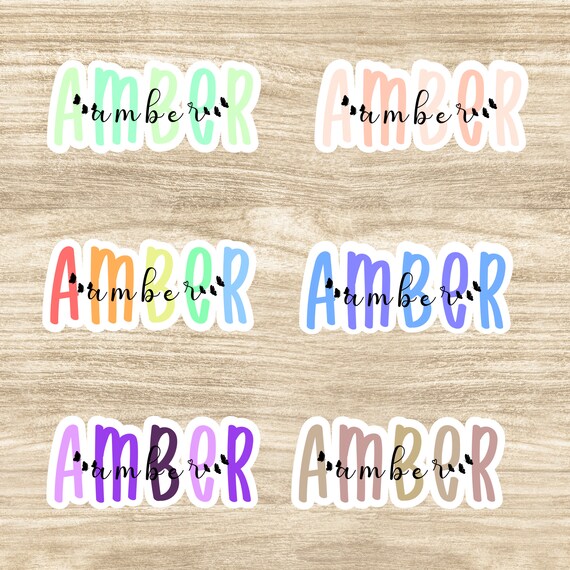 Custom Name Stickers, colorful stickers, aesthetic stickers, laptop decal, best friend gift, cute tumbler sticker, your name sticker