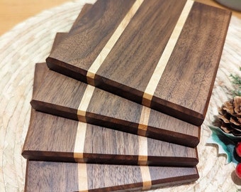 Walnut and Maple Coasters (set of 4), Drink Coasters, Wood coasters, Mid-Century Modern