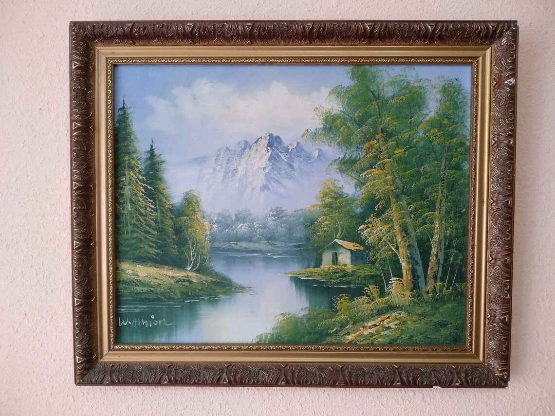 Oil Painting With the Initials of W. Amion. Landscape Etsy UK