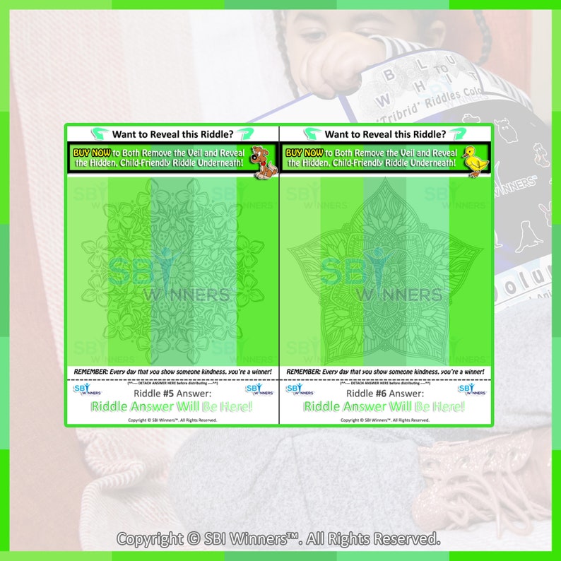 Green Splat Nv Riddle Green 3-in-1 Animals & Riddles Coloring / Colouring Book • Volume 1 ...