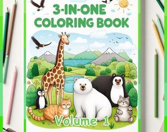 Entire VOLUME #1, RAINBOW GREEN Riddle Book Coloring Collection! 10 Downloadable Design, Riddle, & Animal Coloring Pages for All Occasions!