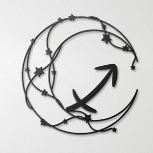 Sagittarius Moon Metal Wall Art | Sagittarius Birthday Gift | Sagittarius Wall Decor | Sagittarius Home Decor | Gift for Sagittarius