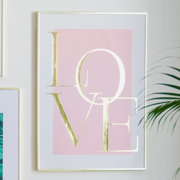 Pink and Gold Wall Decor Etsy