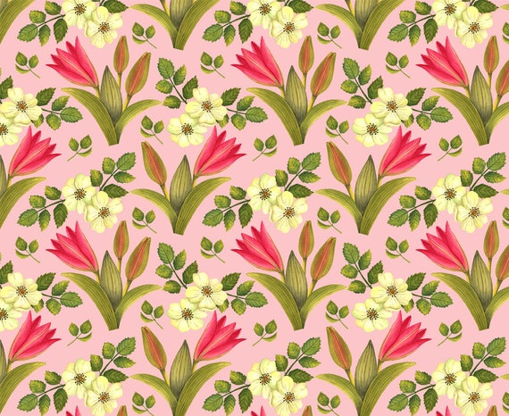 watercolor art digital paper Lily seamless pattern flower fabric ...