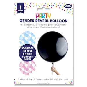 Black latex Gender reveal balloon FREE UK DELIVERY