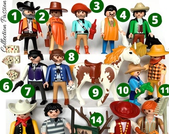 Pick One PLAYMOBIL Figure COWBOY Western Playmobile vintage figurines - Children toys to develop their imagination play - Lucky Luke