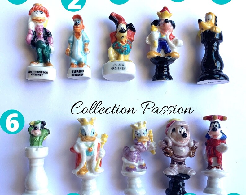 FEVE DONALD DAISYand friends Cake topper miniature porcelain Chess mini figure Cartoon ceramic tiny porcelain for kids