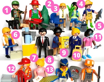 PLAYMOBIL CITY LIFE Jobs Pick One - Playmobile vintage figurines Police, Delivery Man, Gardener, Veterinarian, Pilot, Worker, Air hostess