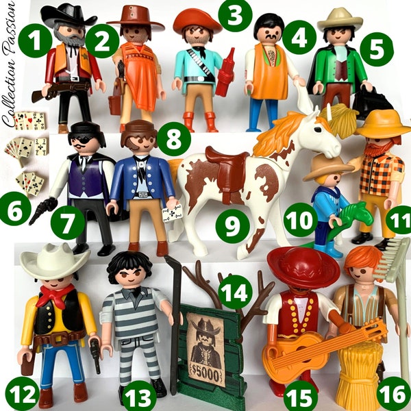 Pick One PLAYMOBIL Figure COWBOY Western Playmobile vintage figurines - Children toys to develop their imagination play - Lucky Luke