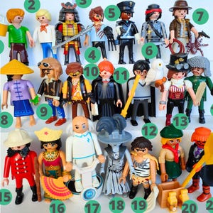 PLAYMOBIL Figures POTTER JONES vintage figurines - Playmobile figure toy - Scoubidoo Wolverine movie characters Cartoon figurines Rambo
