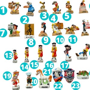 Fasola do wyboru LUCKY LUKE COWBOY miniaturowa francuska błyszcząca porcelana, minifigurka Komiksy, figurka ceramiczna, malutka francuska porcelana, ciasto królewskie