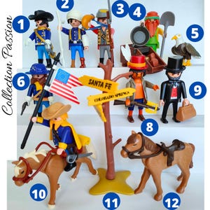 PLAYMOBIL Figure CAVALRY CIVIL War horse Western Playmobile vintage figurines - Children toys to develop their imagination - Union soldier