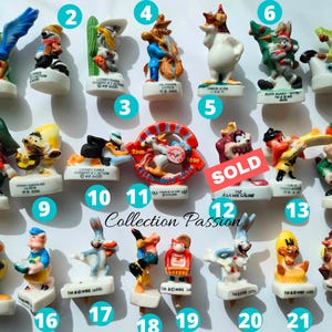FEVE Miniaturowa figurka z francuskiej porcelany, mini figurki ceramiczne, Królik Bugs Taz Sam, idealna na wierzch babeczek