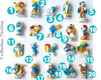 Feve of your choice SMURF Cake toppers miniature hand painted porcelain mini ceramic figure, vintage tiny French porcelain feves for decoration