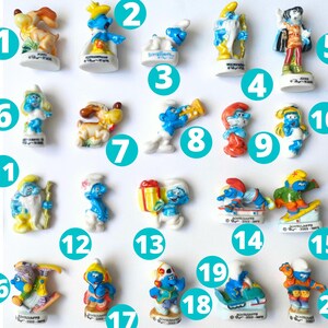 Feve of your choice SMURF Cake toppers miniature hand painted porcelain mini ceramic figure, vintage tiny French porcelain feves for decoration