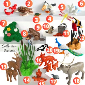 PLAYMOBIL ANIMALS ZOO Gifts figures Pick one - Kingfisher decor - Baby Turtle - Racoon cake topper - Squirrel cupcake toppers - Beaver gifts