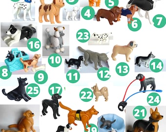 PLAYMOBIL HUND KATT djurpresenter husdjurshus stad, valphunddekoration - schäferpresent - tårtdekoration - chihuahua cupcake-dekoration
