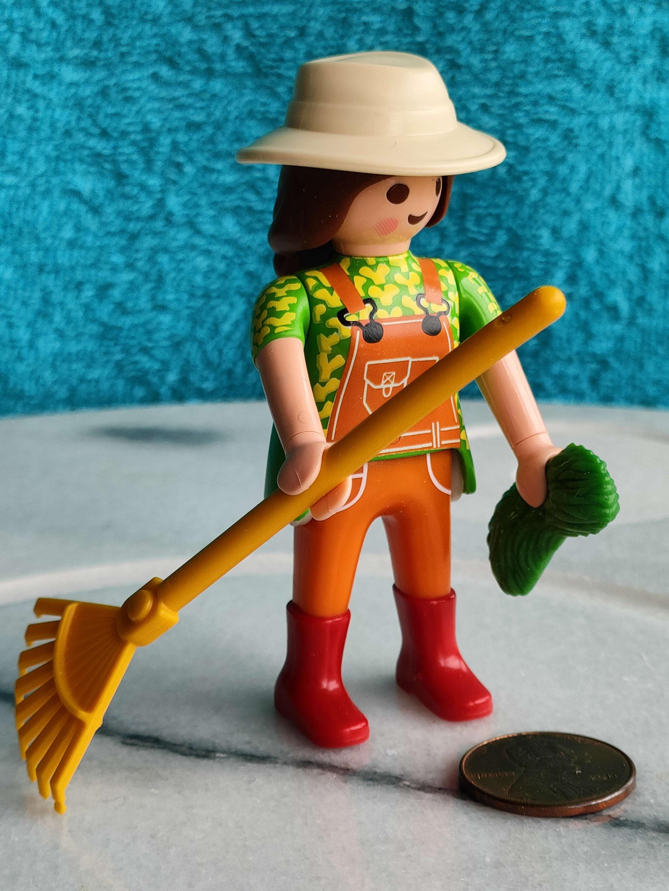 Figurine Playmobil Vintage - Le Jardinier Homme (set 3752 City Life De 1993) - Occasion En Bon état, Pièce De Collection