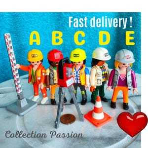 Weibliche LANDVERMESSERIN Geschenk Playmobil Konstruktionsfigur, Topographin mit Theodolit, Geodätin und Zubehör, Kartenkartografin,