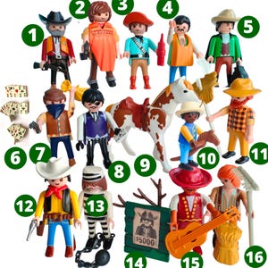 Pick One PLAYMOBIL Figure COWBOY Western Playmobile vintage figurines - Children toys to develop their imagination play - Lucky Luke