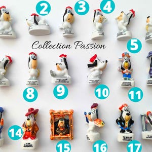 DROOPY FIGURINE Dog fève porcelaine mini figure cake topper decoration Cartoon ceramic tiny french porcelain feves miniature pick one