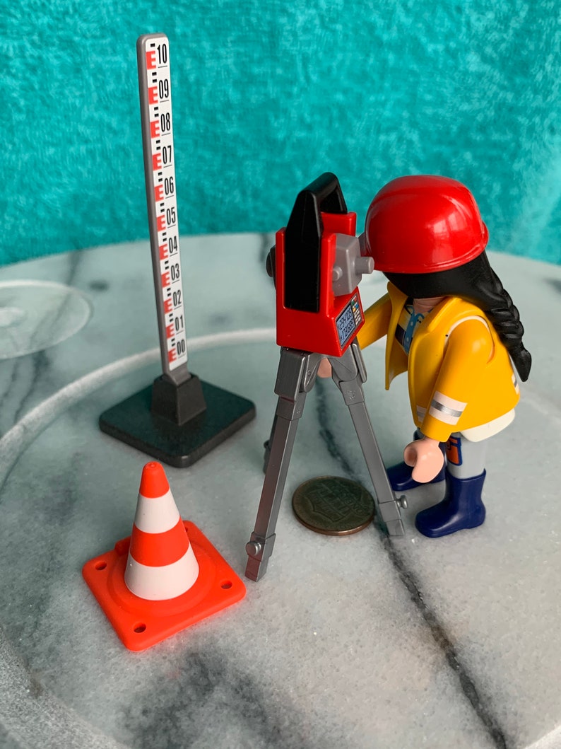 Female LAND SURVEYOR Gift Playmobil Construction Figure, Topographer