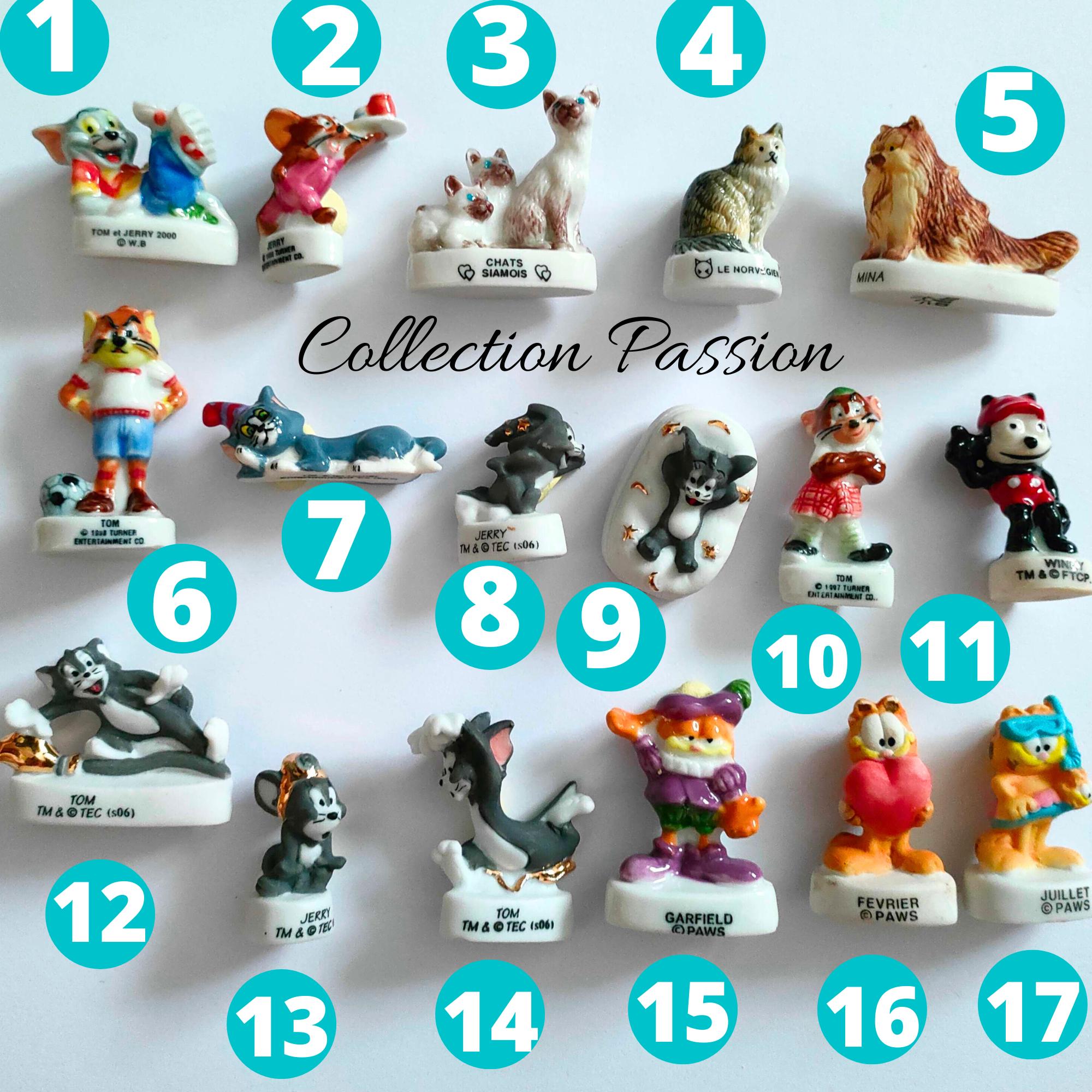 Choose CAT GARFIELD miniature porcelain feve, TOM Jerry, Felix the Cat mini figure ceramic tiny porcelain, Cake topper decoration, Cat