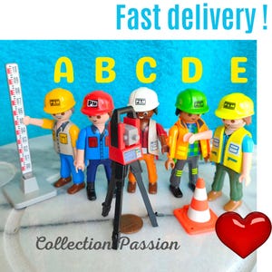 CANTIDAD TOPÓGRAFO regalo Figura de construcción Playmobil, Topógrafo con nivel geodesta, Mapa Cartógrafo, Herramientas de equipo topográfico