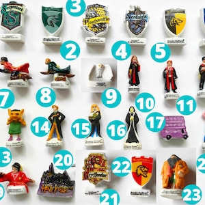 POTTER FEVE french porcelain miniature figure, mini ceramic figurines, Hermione, Draco, Ron, Hagrid, perfect for birthday cupcakes topper