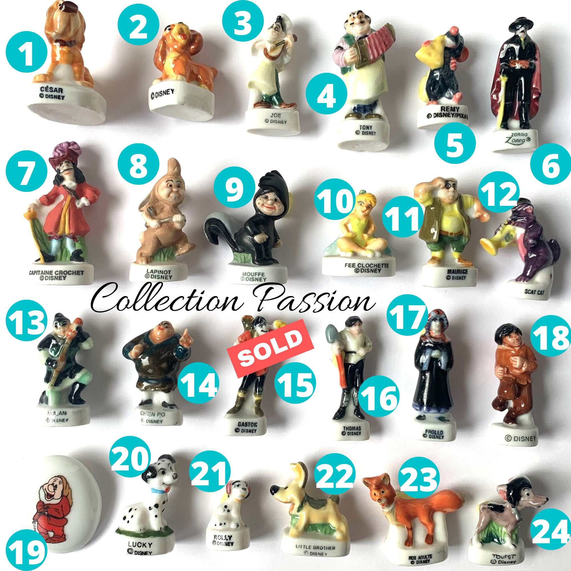 French FEVES DISNEY Miniature Figure, Mini Ceramic Figurines, King Cake  Perfect Decor for Birthday Cupcakes Topper, Dwarf, Mulan, Bambi -   Norway