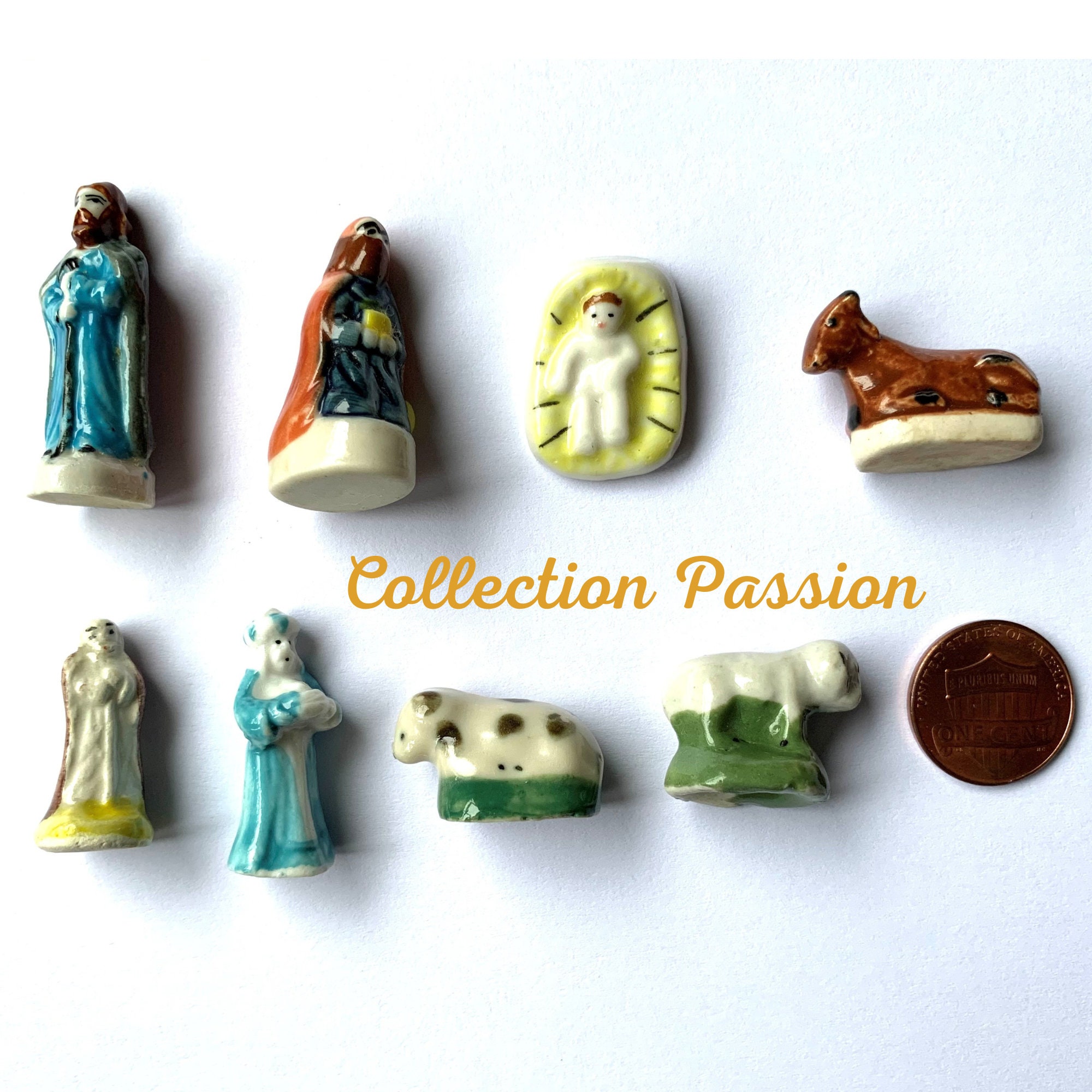 Miniature Nativity Scene Porcelain Mini Figure, Ceramic Tiny Porcelain, Enfant Jesus de La Crèche, C