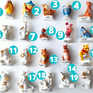 WINNIE THE POOH miniature porcelain, Bean of your choice, mini figure Cartoon Winnie the Pooh tiny ceramic figurines, Winnie cake topper