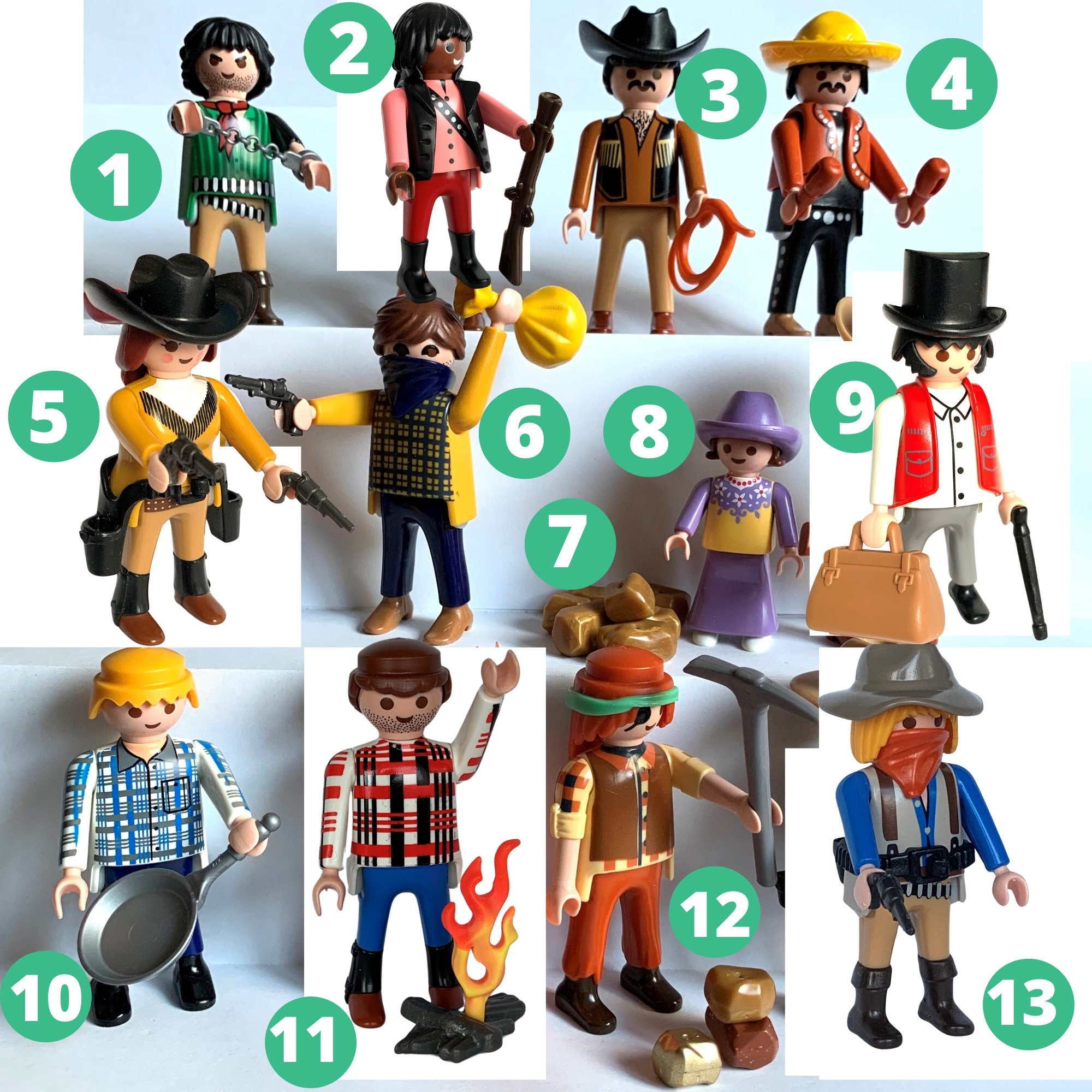 White Cowboy Vintage Playmobil. This miniature has 35 years old! Only the  acessories are new.