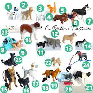 PLAYMOBIL DOG CAT animal Gifts pet house city, Puppy dogs decor - german sheppard gift - cake topper - chihuahua cupcake toppers decoration