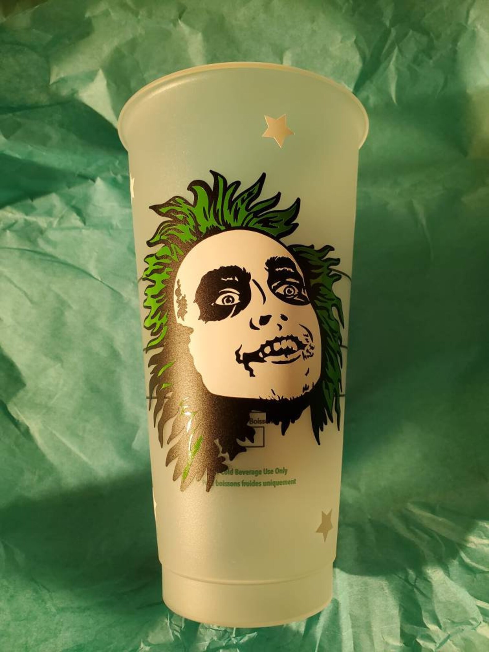 Beetlejuice Starbucks themed Cold Cup Etsy