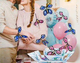 Gender Reveal FlutterBox – Magical Butterfly Reveal for Baby’s Gender Celebration, Gender Reveal Butterflies, Flying Gender Reveal Party Box