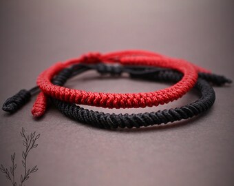 Handgemaakte boeddhistische Tibetaanse armband, Tibetaans gevlochten Lucky Knots armband, mannen vrouw armband, gevlochten armband