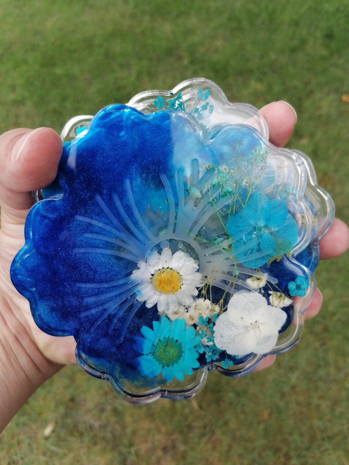 Cup coasters flowers epoxy resin Etsy