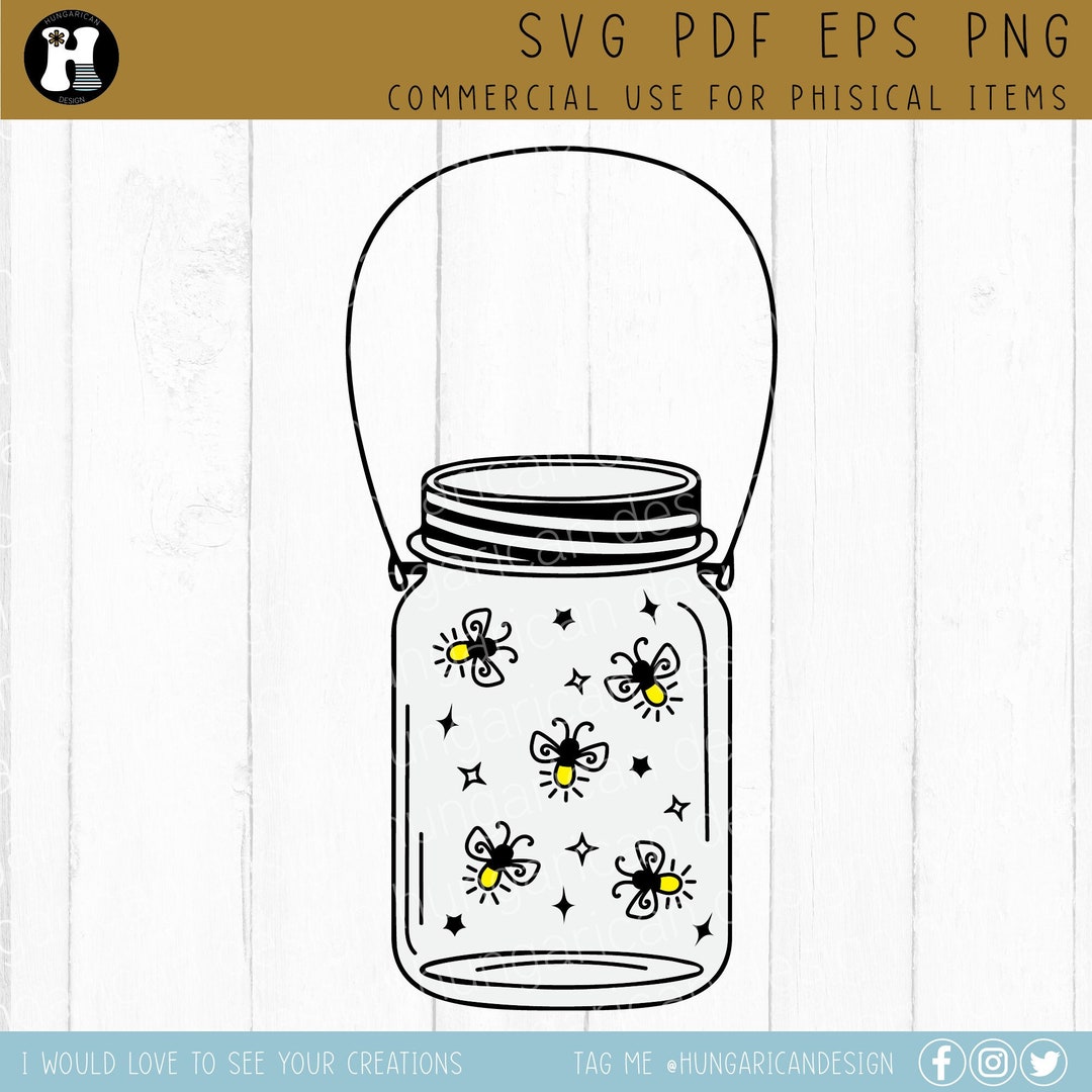Lightning Bugs in a Mason Jar SVG, Bug SVG, Front Porch Decor Ideas