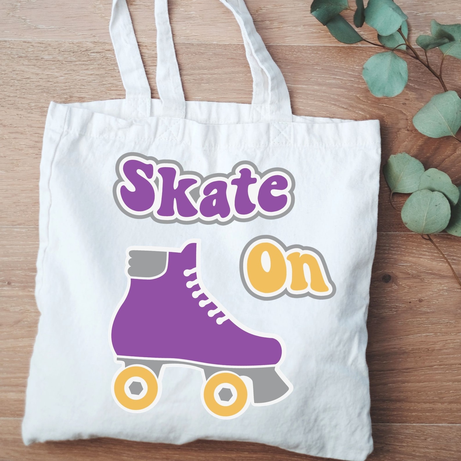 Retro Roller Skate SVG File, Groovy Roller Skate Bag Cut File, Roller