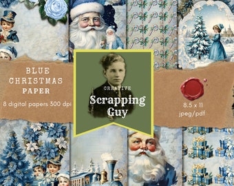 Blue Christmas Digital Paper