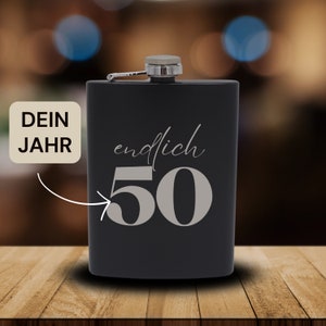 Finally Fifty 50 Personalized Year Hip Flask | 40 50 60 70 birthday | Gift | anniversary | Birthday party