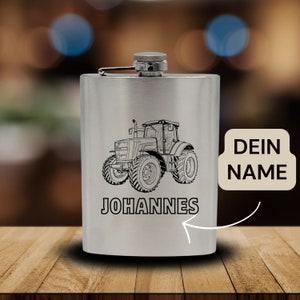 Tractor Personalized Hip Flask Farmers | Tractors | Agriculture | Agricultural technology | Agricultural machinery | Field work | Farm | protest