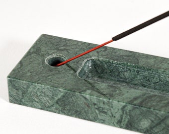 Incense Burner - Marble Incense Holder - Marble Green Guatemala