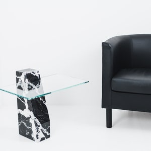 Coffee Table Marble Black Marquinia - Coffee Table in Black Marquinia Marble - Made in Italy