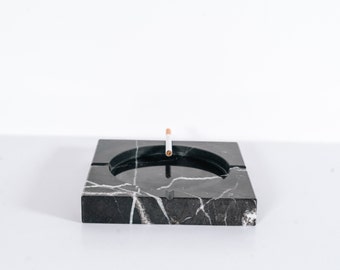 Ashtray marble Black Marquinia - Ashtray marble Black Marquinia