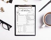 All About Me Printable 3 - Etsy