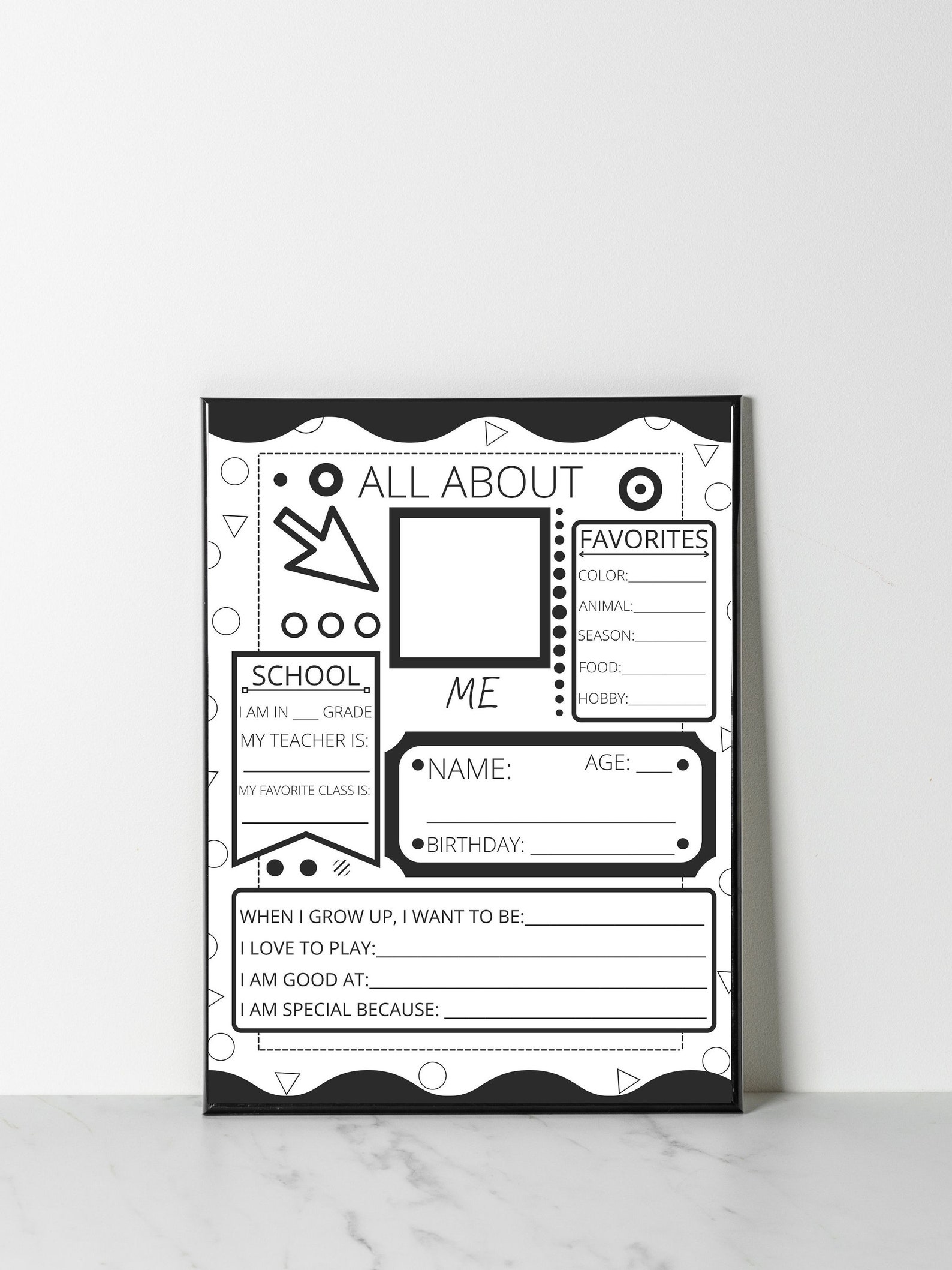 All About Me Printable (various Sizes) - Etsy